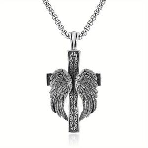 Angel Wings Stainless Steel Unisex Pendant Necklace